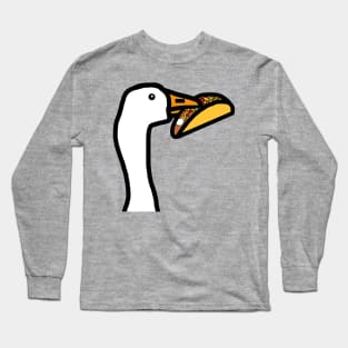 Portrait of a Gaming Goose Stealing a Taco Long Sleeve T-Shirt